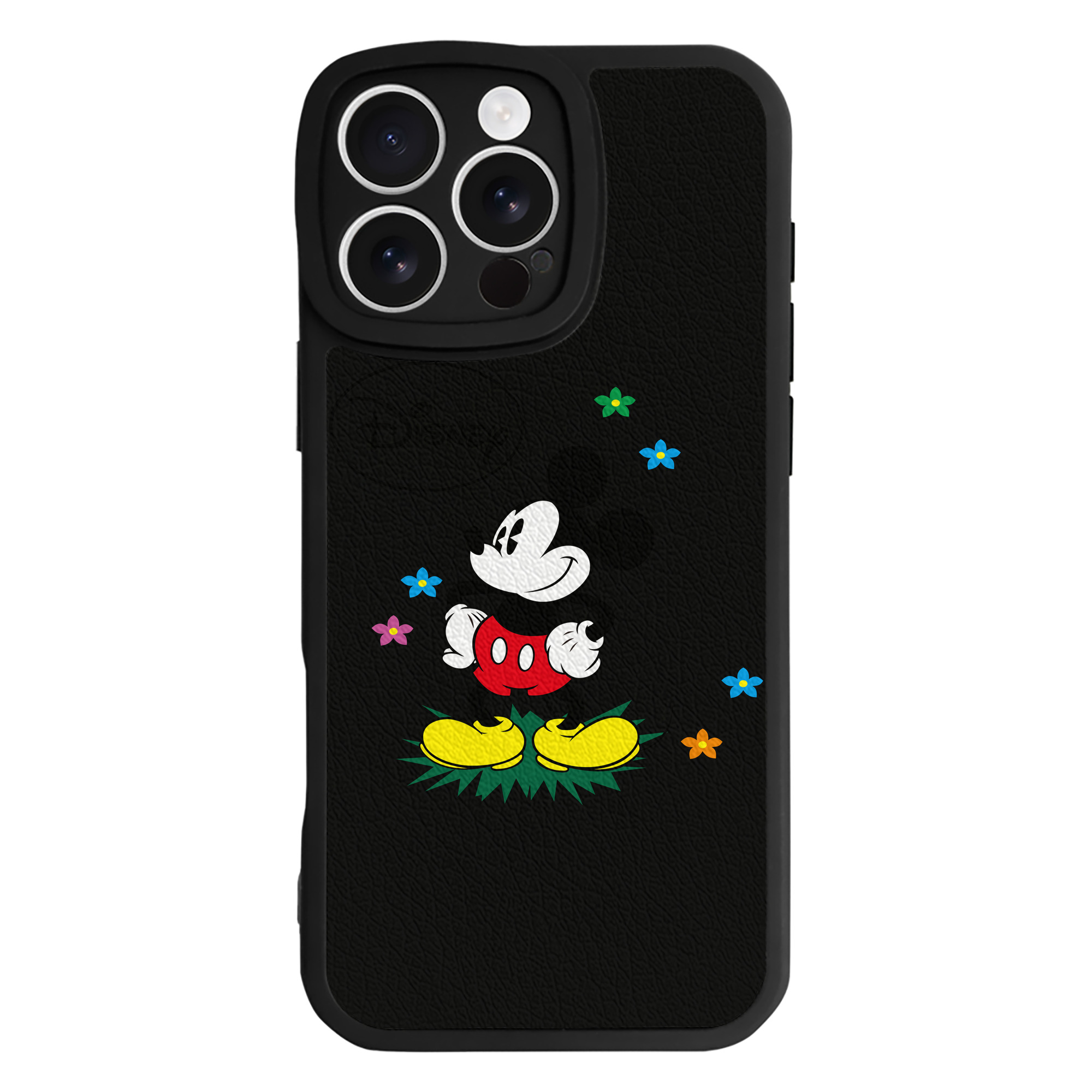 （画像用） ミッキーマウス Mickey Mouse 【iPhone 16シリーズ対応】シリコンスマホケース（レザー調） 材質：シリコン